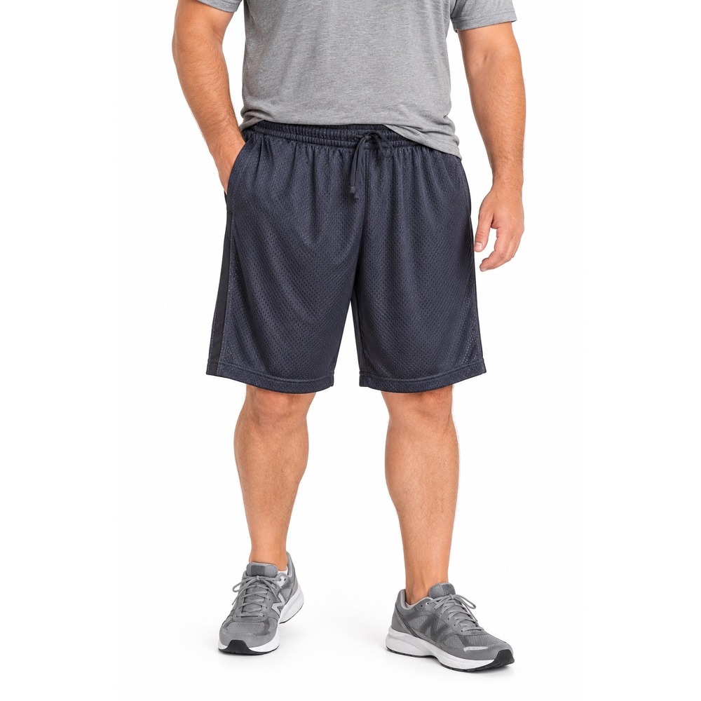Foundry Supply Men's 3XL Big & Tall Black Navy Mesh Athletic Gym Shorts